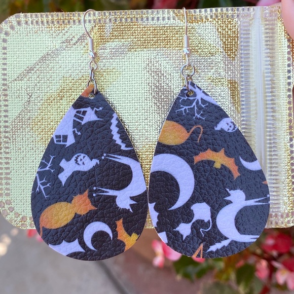Halloween Teardrop Earrings - Picture 2 of 7